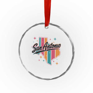 San Antonio Game Day Spirit Crystal Glass Ornament Texas Map Pride