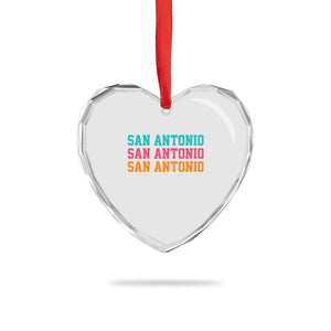 San Antonio Texas Pride Sports Fan Style Heart Crystal Glass Ornament TX Game Day San Antonio Texas Pride Sports Fan