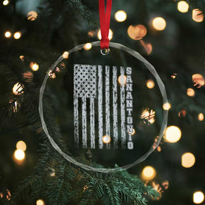 San Antonio Texas State Pride Vintage American Flag Crystal Glass Ornament TS11 Print Your Wear