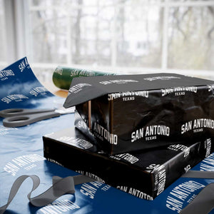 San Antonio Texas TX Vintage Wrapping Paper Roll TS11 Black Print Your Wear