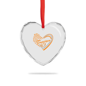 San Francisco Heart Crystal Glass Ornament SF Leopard Heart US State Baseball Fan Team Spirit TS10 Print Your Wear