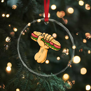 Sandwich Power Fist Crystal Glass Ornament Sarcastic Food Revolution Political Satire TS02 Print Your Wear
