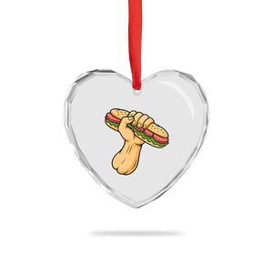 Sandwich Power Fist Heart Crystal Glass Ornament Sarcastic Food Revolution Political Satire TS02 Print Your Wear