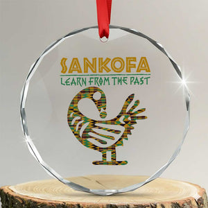 Sankofa Learn From The Past Crystal Glass Ornament African Bird Black History Akan Pattern TS11 Transparent Glass 3'' Circle Print Your Wear