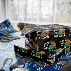 Santa Bigfoot Christmas Wrapping Paper Roll Funny Sasquatch Xmas Joke TS10 Black Print Your Wear