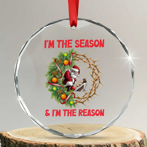 Santa Christmas Crystal Glass Ornament Baby Jesus Christian Xmas TS14 Transparent Glass 3'' Circle Print Your Wear