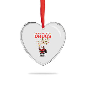 Santa Christmas Heart Crystal Glass Ornament AIDS Awwanrness Red Ribbon HIV Support TS14 Print Your Wear