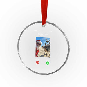 Santa Christmas Meme Crystal Glass Ornament Reindeer Video Call TS14 Print Your Wear