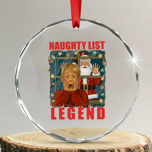Santa Christmas Movie Funny Crystal Glass Ornament Naughty List Legend TS14 Transparent Glass 3'' Circle Print Your Wear
