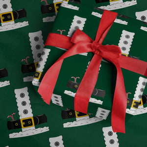 Santa Claus Suit Costume Wrapping Paper Roll Retro Festive Christmas Vibe TS02 Green Print Your Wear