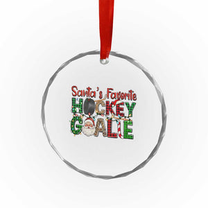 Santa Favorite Hockey Goalie Crystal Glass Ornament Funny Christmas Gift TS12 Print Your Wear