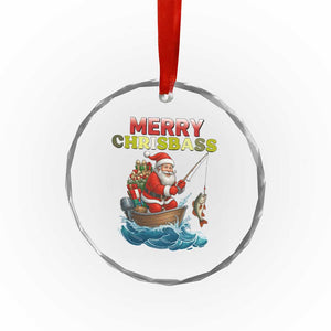 Santa Fishing Christmas Crystal Glass Ornament Funny Fisherman Merry Chrisbass Xmas TS14 Print Your Wear