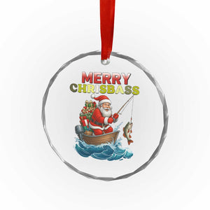 Santa Fishing Christmas Crystal Glass Ornament Funny Fisherman Merry Chrisbass Xmas TS14 Print Your Wear