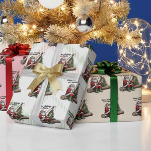 Santa Fishing Chritsmas Wrapping Paper Roll Funny Fisherman Xmas TS14 Print Your Wear