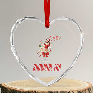 Santa Girls Christmas Heart Crystal Glass Ornament In My Costume Era TS14 Transparent Glass 3'' Heart Print Your Wear
