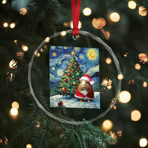 Santa Guinea Pig Starry Night Inspired Crystal Glass Ornament Funny Christmas Gift TS12 Print Your Wear