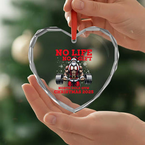 Santa Gym Christmas Heart Crystal Glass Ornament Lifting Swole Santa Ugly Xmas TS14 Print Your Wear