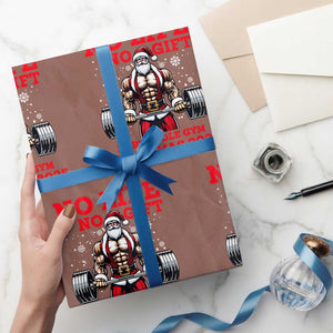 Santa Gym Christmas Wrapping Paper Roll Lifting Swole Santa Ugly Xmas TS14 Mocha Print Your Wear