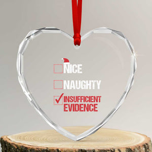 Santa Heart Crystal Glass Ornament Nice Naughty Insufficient Evidence Xmas List TS10 Transparent Glass 3'' Heart Print Your Wear