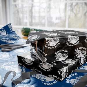 Santa Ho Ho Hold My Beer Wrapping Paper Roll Funny Xmas In July Summer Xmas TS10 Black Print Your Wear