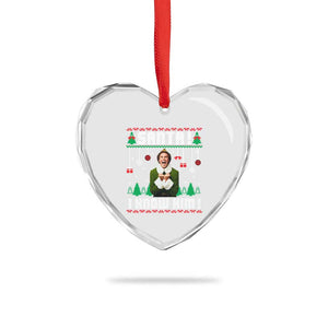 Santa I Know Him Heart Crystal Glass Ornament Funny Elf Christmas TS14 Print Your Wear