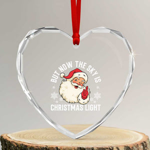 Santa Opalite Christmas Heart Crystal Glass Ornament But Now The Sky Is Xmas Light TS14 Transparent Glass 3'' Heart Print Your Wear