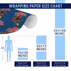 Santa Skateboarding Xmas Wrapping Paper Roll Funny Skater Xmas TS14 Print Your Wear
