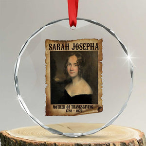 Sarah Josepha Hale Crystal Glass Ornament Mother Of Thanksgiving TS11 Transparent Glass 3'' Circle Print Your Wear