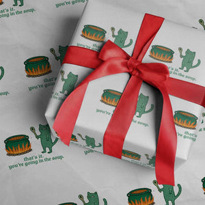 Sarcastic Cat Meme Wrapping Paper Roll Weirdcore Dark Humor TS10 White Print Your Wear