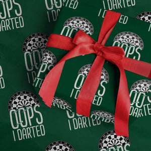 Sarcastic Dartist Gift Wrapping Paper Roll Funny Oops I Darted Darts Lover TS12 Green Print Your Wear