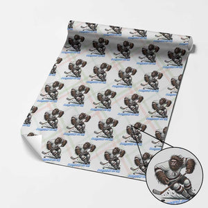 Sasquatch On Ice Wrapping Paper Roll Funny Bigfoot Hockey Player Gift TS12 Christmas Plaid Print Your Wear