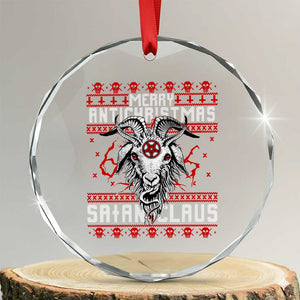 Satan Claus Merry Antichristmas Crystal Glass Ornament Goth Ugly Christmas Sweater Pentagram Evil Pajama TS10 Transparent Glass 3'' Circle Print Your Wear