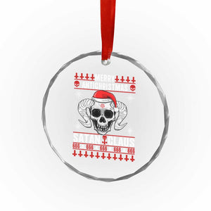 Satan Claus Skull Antichristmas Crystal Glass Ornament Dark Humor Holiday 666 Skull and Horns TS02 Print Your Wear