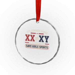 Save Girls Sports XX Does Not Equal XY Crystal Glass Ornament Biological Science Vintage Varsity Athletic Graphic