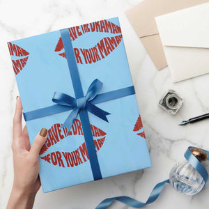 Save The Drama For Your Mama Wrapping Paper Roll Retro 90s Sitcom TS11 Light Blue Print Your Wear