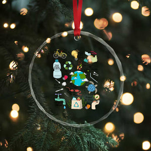 Save The Planet Crystal Glass Ornament Earth Day Protect Nature Environmental Recycling TS02 Print Your Wear