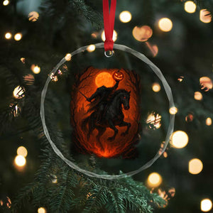 Scary Pumpkin Headless Horseman Halloween Crystal Glass Ornament TS10 Print Your Wear