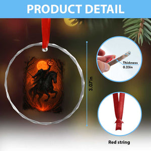 Scary Pumpkin Headless Horseman Halloween Crystal Glass Ornament TS10 Print Your Wear