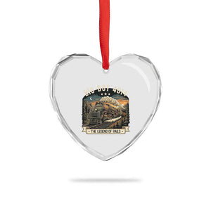Scenic Mountain Steam Train Graphic Heart Crystal Glass Ornament Legend of the Rails Heritage Pride TS02 Print Your Wear