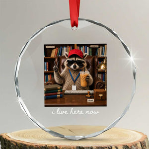 School Librarian Crystal Glass Ornament I Live Here Now Back to School TS14 Transparent Glass 3'' Circle Print Your Wear