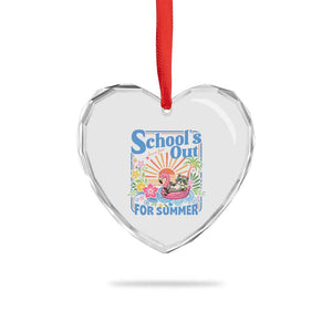 School's Out For Summer Heart Crystal Glass Ornament Funny Raccoon Last Day of School Teacher TS14 Print Your Wear