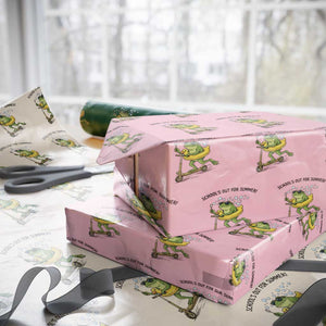 School's Out For Summer Wrapping Paper Roll Funny Frog Last Day of School Teacher TS14 Light Pink Print Your Wear