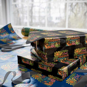 Schools Out Forever Retirement 2026 Wrapping Paper Roll Retired Teacher Gifts Vintage Flower Graphic TS10 Black Print Your Wear