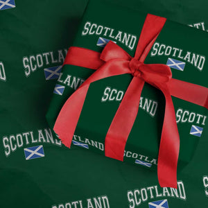 Scotland Wrapping Paper Roll Vintage Retro Varsity Sports Scottish Flag Graphic