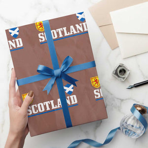 Scotland Dual Crest Lion Rampant Shield Saltire Flag Wrapping Paper Roll Football Fans Match Day