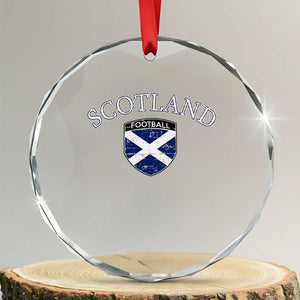 Scotland Football Distressed Shield Saltire Flag Crystal Glass Ornament Game Day Sports Soccer Fans