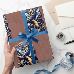 Scotland Forever Majestic Lion Rampant Holding Saltire Flag With Thistles Graphic Wrapping Paper Roll