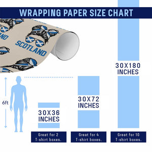 Scotland Messy Bun Hair Saltire Flag Ribbon Bow Wrapping Paper Roll Scottish Pride for Girls Women