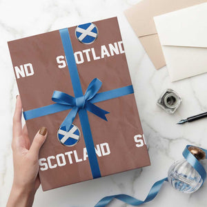 Scotland Round Saltire Flag Emblem Wrapping Paper Roll Classic Varsity Typography Sports Fans