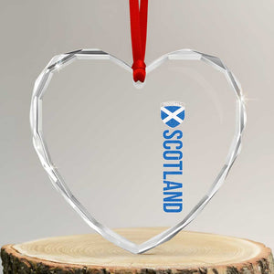 Scotland Soccer Heart Crystal Glass Ornament Vintage SCOT Scottish Flag Graphic Football Fan